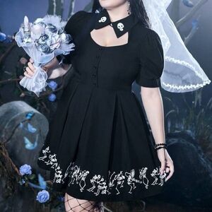 Black Skeleton Collar Dress